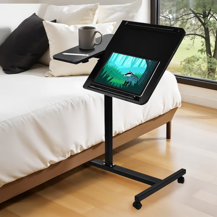 Suport mobil pentru birou/laptop Maclean, negru, înălțime reglabilă 59-89cm, max. 30kg , MC-121 B