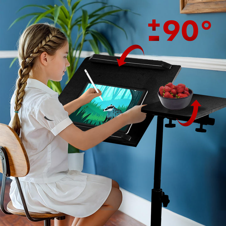 Suport mobil pentru birou/laptop Maclean, negru, înălțime reglabilă 59-89cm, max. 30kg , MC-121 B