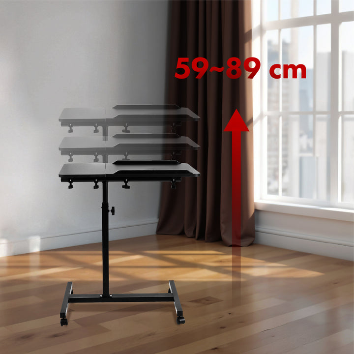 Suport mobil pentru birou/laptop Maclean, negru, înălțime reglabilă 59-89cm, max. 30kg , MC-121 B