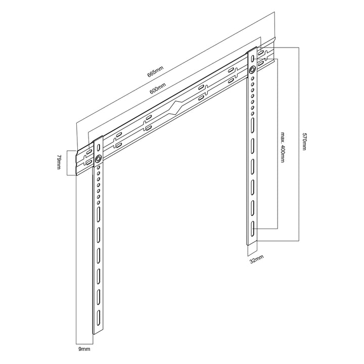 Maclean suport de perete ultra plat pentru TV, 40-85", max VESA 600x400, încărcare până la 80kg, MC-123