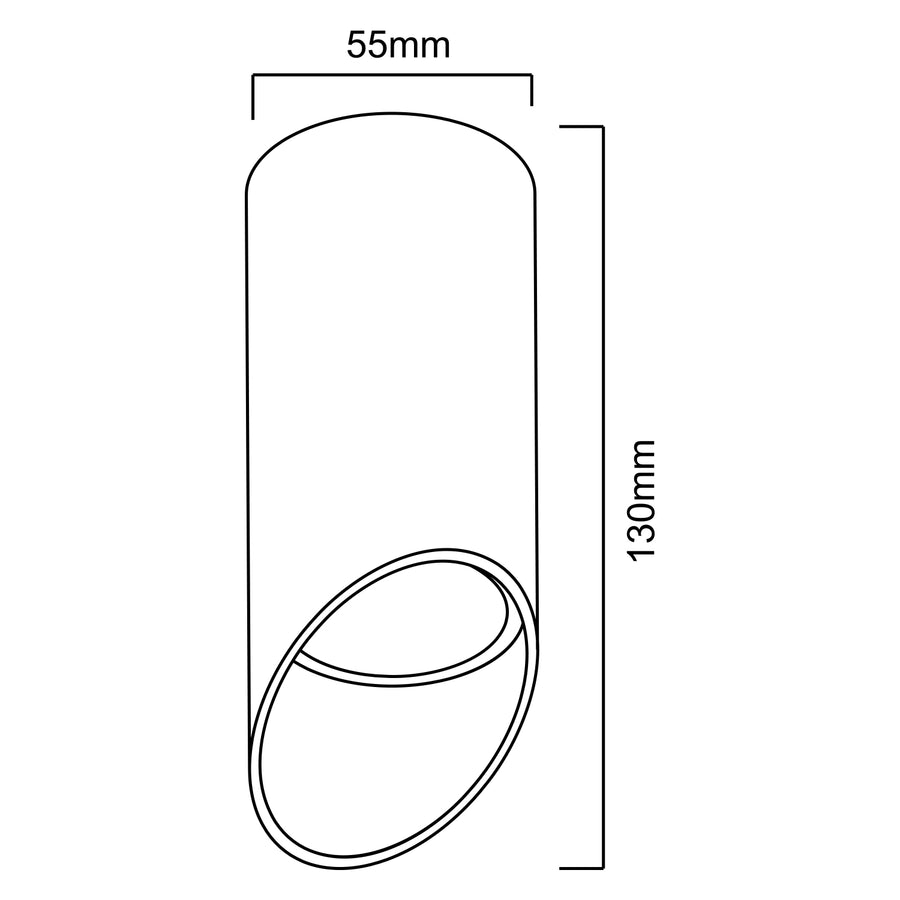 Corp de iluminat de suprafață/tub Maclean, spot, rotund, aluminiu, GU10, 55x130mm, alb, MCE360 W+LED bec GU10 7W Maclean Energy MCE437 NW alb neutru 4000K, 220-240V~, 50/60Hz, 490 lumeni