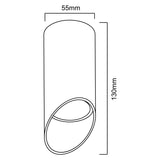 Corp de iluminat de suprafață/tub Maclean, spot, rotund, aluminiu, GU10, 55x130mm, alb, MCE360 W 3pcs+LED bec GU10 7W Maclean Energy MCE437 NW alb neutru 4000K, 220-240V~, 50/60Hz 3pcs