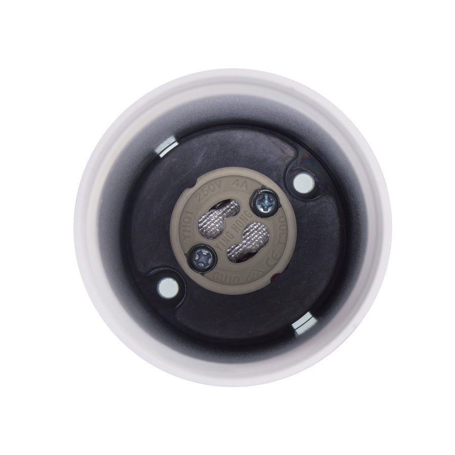 Spot tubular Maclean de suprafață/tub, rotund, aluminiu, GU10, 55x130mm, alb, MCE361 W + LED bec GU10 7W Maclean Energy MCE437 NW alb neutru 4000K, 220-240V~, 50/60Hz, 490 lm