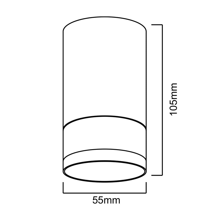Spot tubular Maclean de suprafață/tub, rotund, aluminiu, GU10, 55x130mm, alb, MCE361 W + LED bec GU10 7W Maclean Energy MCE437 NW alb neutru 4000K, 220-240V~, 50/60Hz, 490 lm
