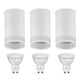 Set 3x spoturi tubulare Maclean, de suprafață/tub, rotund, aluminiu, GU10, 55x130mm, alb, MCE361 W + 3 becuri LED GU10 7W Maclean Energy MCE437 NW alb neutru 4000K, 220-240V~, 50/60Hz