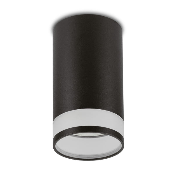 Spot tubular Maclean, de suprafață/tub, rotund, aluminiu, GU10, 55x130mm, negru, MCE361 B + bec LED GU10 7W Maclean Energy MCE437 NW alb neutru 4000K, 220-240V~, 50/60Hz, 490lm