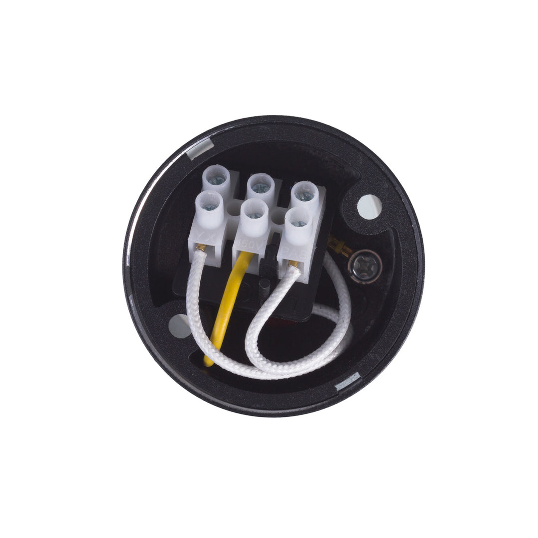 Set 3 spoturi tubulare Maclean de suprafață/tub, rotund, aluminiu, GU10, 55x130mm, culoare neagră, MCE361 B + 3 becuri LED GU10 7W Maclean Energy MCE437 WW alb cald 3000K, 220-240V~, 50/60Hz, 490lm