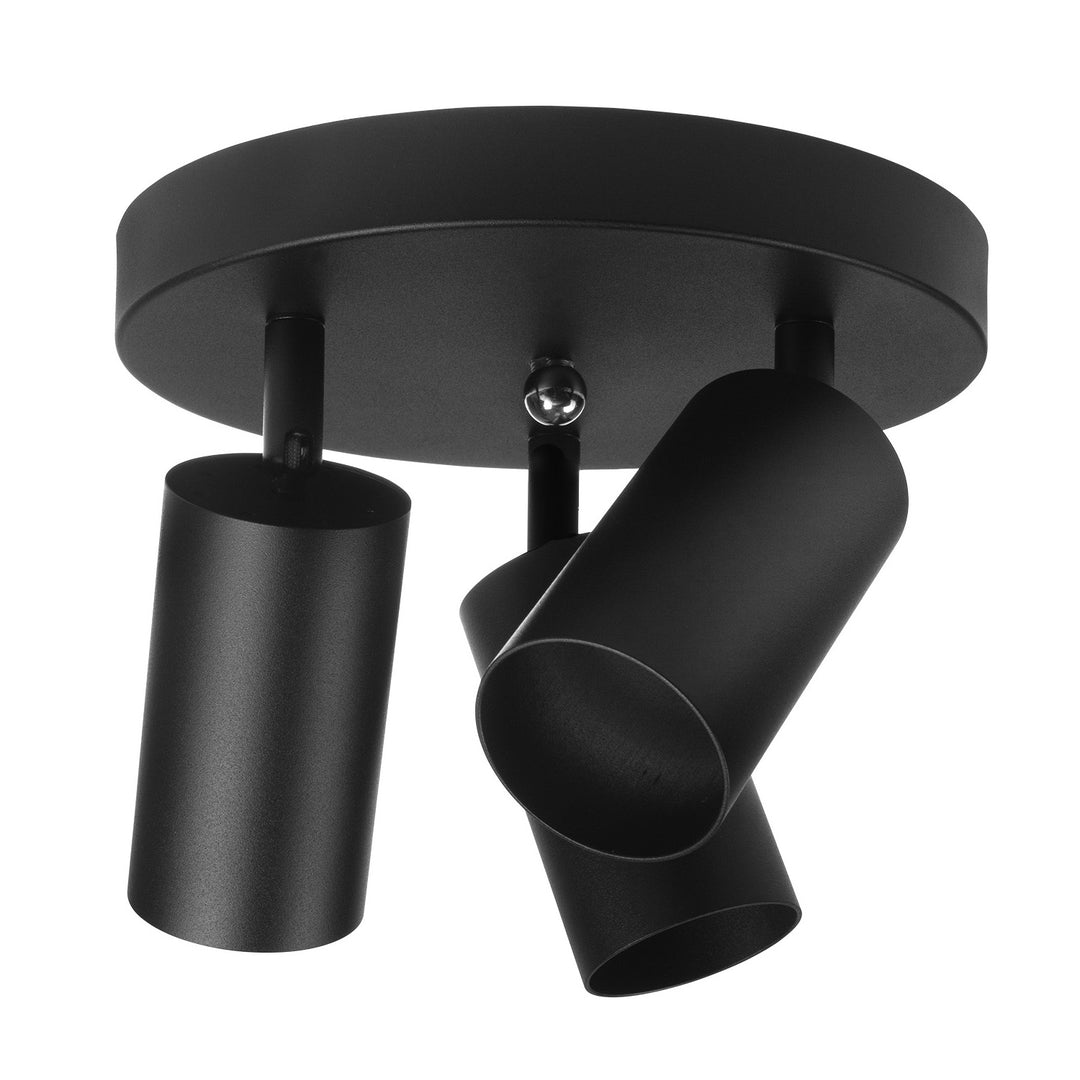 Plafonieră Maclean, mobilă, aluminiu, 3xGU10, 55x90 mm, negru mat, MCE362 B + 3 becuri LED GU10 7W Maclean Energy MCE437 WW alb cald 3000K, 220-240V~, 50/60Hz