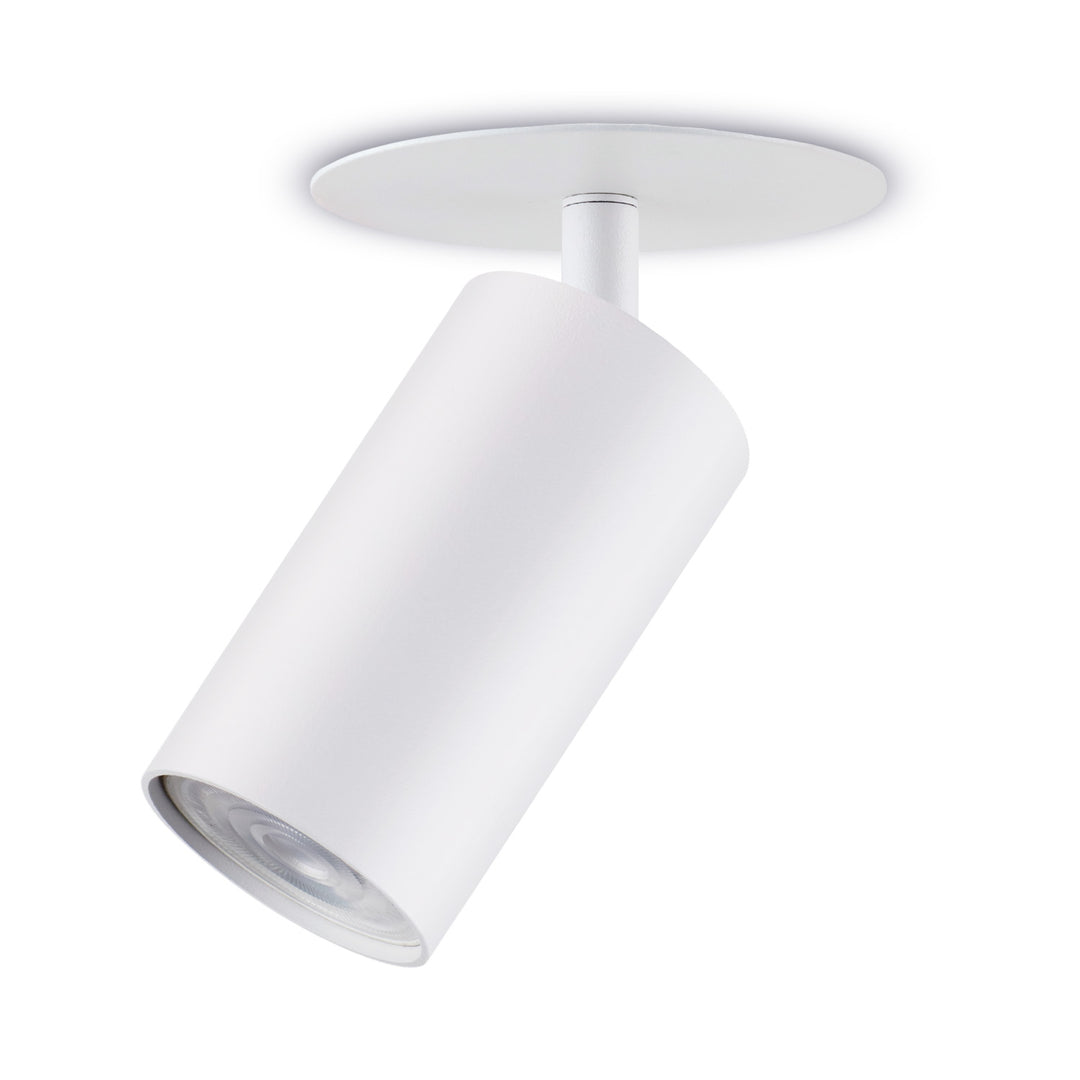 Spot Maclean, rotund, aluminiu, GU10, 55x130 mm, alb, MCE364 W + bec LED GU10 7W Maclean Energy MCE437 WW alb cald 3000K, 220-240V~, 50/60Hz, 490lm