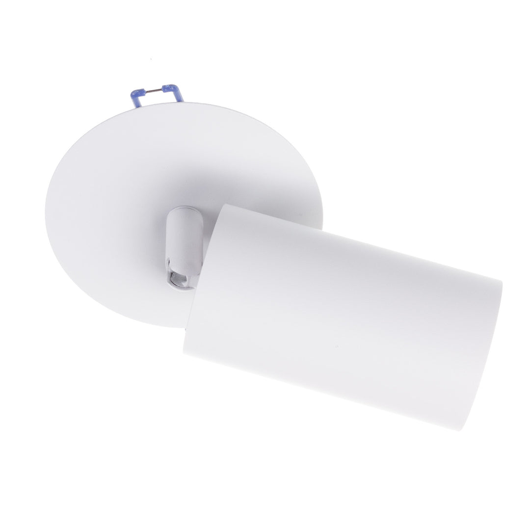 Spot Maclean încastrat / tubular, rotund, aluminiu, GU10, 55x130mm, alb, MCE364 W + bec LED GU10 7W Maclean Energy MCE437 NW alb neutru 4000K, 220-240V~, 50/60Hz, 490 lm