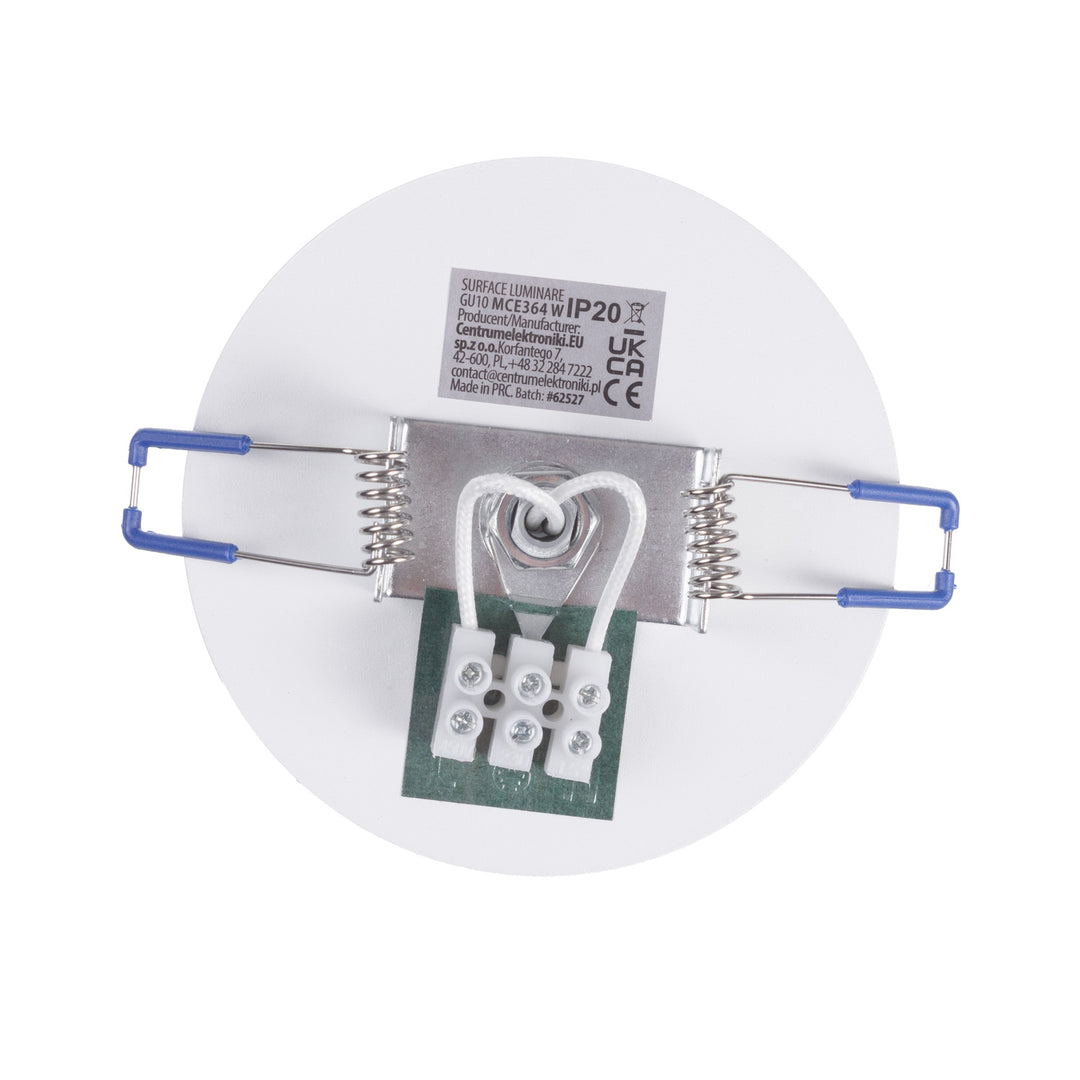 Spot Maclean încastrat / tubular, rotund, aluminiu, GU10, 55x130mm, alb, MCE364 W + bec LED GU10 7W Maclean Energy MCE437 NW alb neutru 4000K, 220-240V~, 50/60Hz, 490 lm