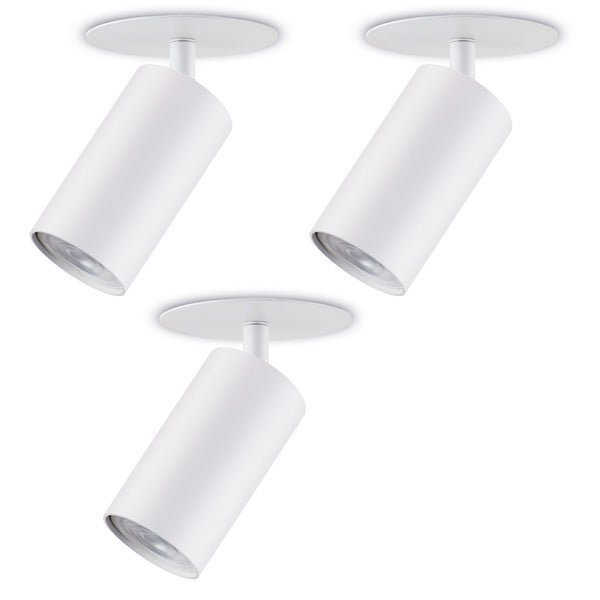 Set 3 spoturi Maclean, rotund, aluminiu, GU10, 55x130 mm, alb, MCE364 W + 3 becuri LED GU10 7W Maclean Energy MCE437 WW alb cald 3000K, 220-240V~, 50/60Hz