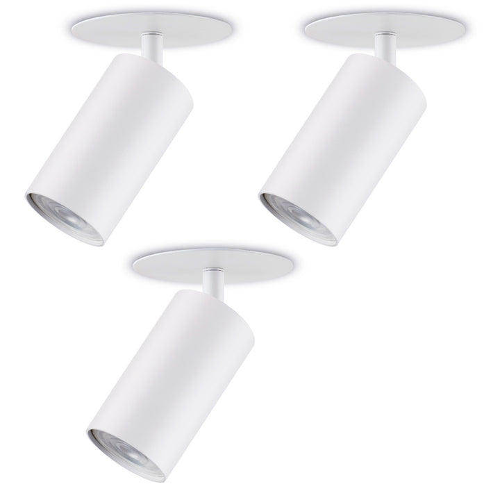 Set 3 spoturi Maclean, rotund, aluminiu, GU10, 55x130 mm, alb, MCE364 W + 3 becuri LED GU10 7W Maclean Energy MCE437 WW alb cald 3000K, 220-240V~, 50/60Hz