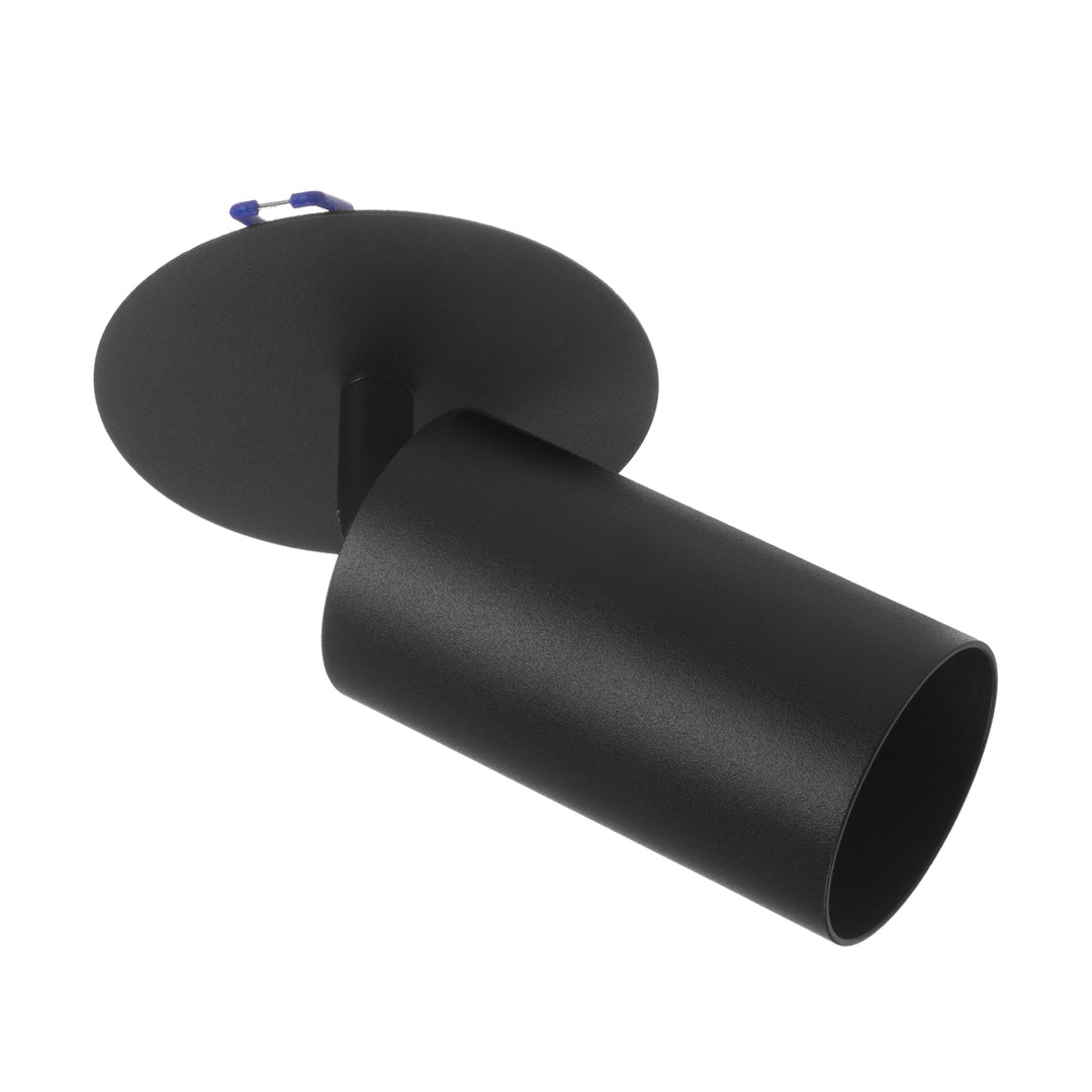 Maclean flush mount / tub corp de iluminat, spot, rotund, aluminiu, GU10, 55x130mm, negru, MCE364 B+LED bec GU10 7W Maclean Energy MCE437 WW alb cald 3000K, 220-240V~, 50/60Hz, 490lm