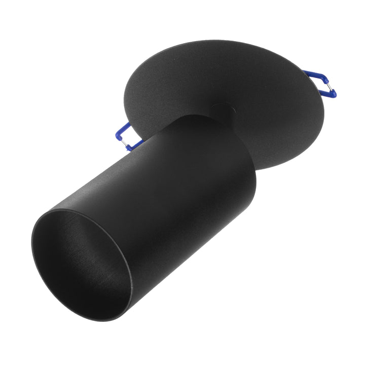 Maclean flush mount / tub corp de iluminat, spot, rotund, aluminiu, GU10, 55x130mm, negru, MCE364 B+LED bec GU10 7W Maclean Energy MCE437 WW alb cald 3000K, 220-240V~, 50/60Hz, 490lm