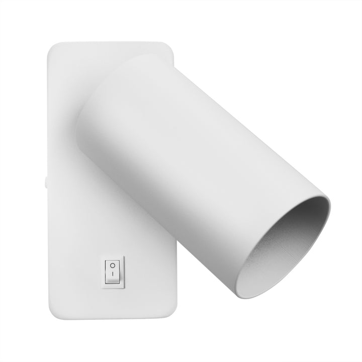 Aplică / lampă de perete Maclean, spot, rotund, GU10, cu întrerupător 55x90mm, alb, MCE369 W 2pcs+ Bec LED GU10 7W Maclean Energy MCE437 WW alb cald 3000K, 220-240V~, 50/60Hz, 2pcs