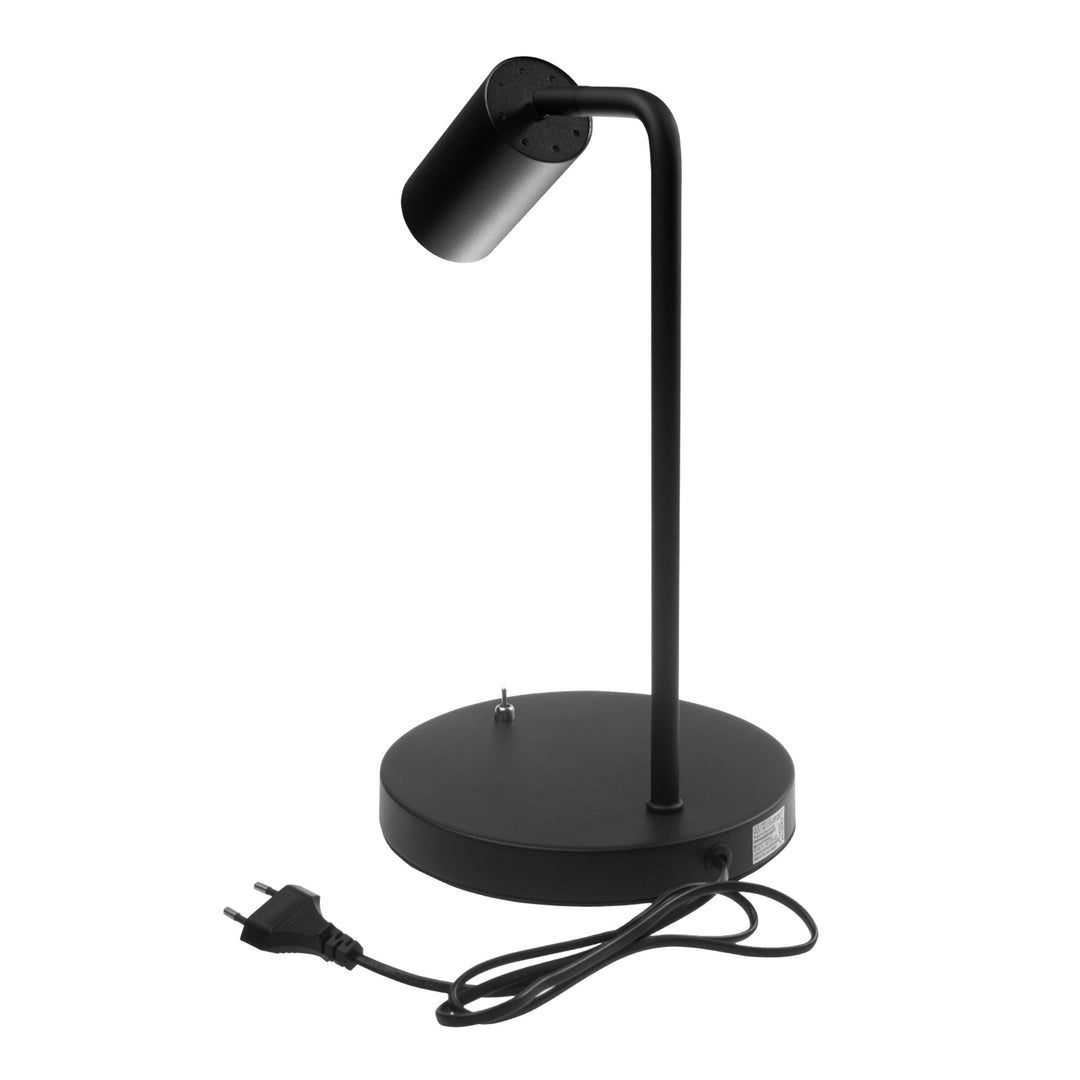 Lampă de birou Maclean GU10, spot, rotundă, GU10, cu comutator 55x90mm, negru, MCE370 B + bec LED GU10 7W Maclean Energy MCE437 WW alb cald 3000K, 220-240V~, 50/60Hz, 490lm