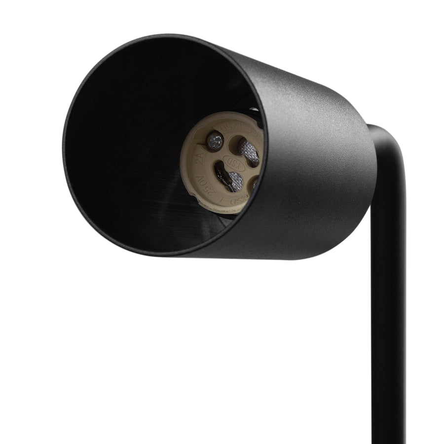 Lampă de birou Maclean GU10, spot, rotundă, GU10, cu întrerupător 55x90mm, negru, MCE370 B+ Bec GU10 7W Maclean Energy MCE437 NW alb neutru 4000K, 220-240V~, 50/60Hz, 490 lumeni