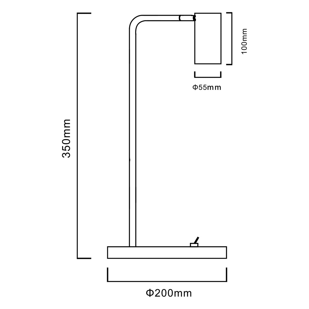 Lampă de birou Maclean GU10, spot, rotundă, GU10, cu întrerupător 55x90mm, negru, MCE370 B+ Bec GU10 7W Maclean Energy MCE437 NW alb neutru 4000K, 220-240V~, 50/60Hz, 490 lumeni
