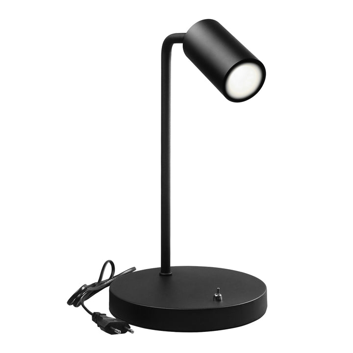 Lampă de birou Maclean GU10, spot, rotundă, GU10, cu întrerupător 55x90mm, negru, MCE370 B+ Bec GU10 7W Maclean Energy MCE437 NW alb neutru 4000K, 220-240V~, 50/60Hz, 490 lumeni