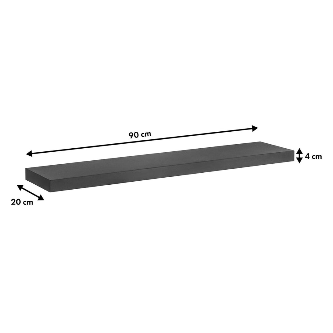 Set 3 rafturi de perete Maclean MC-330, 90 x 20 cm, 5 kg, negru