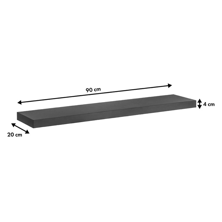 Set 3 rafturi de perete Maclean MC-330, 90 x 20 cm, 5 kg, negru
