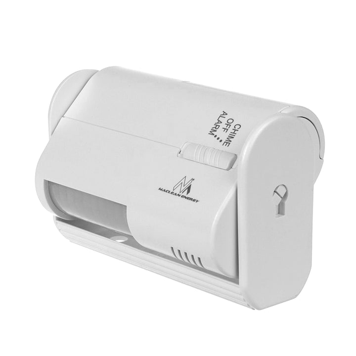 Dispozitiv de semnalizare intrare fără fir Maclean, senzor PIR, rază de acțiune 8m, alimentat de o baterie de 9V DC, volum peste 70dB, MCE311 W, 2 bucăți