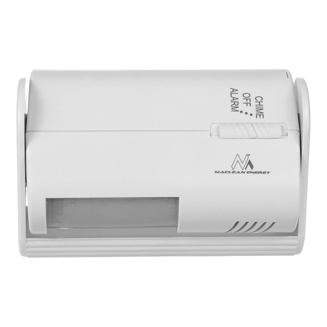 Dispozitiv de semnalizare intrare fără fir Maclean, senzor PIR, rază de acțiune 8m, alimentat de o baterie de 9V DC, volum peste 70dB, MCE311 W, 2 bucăți