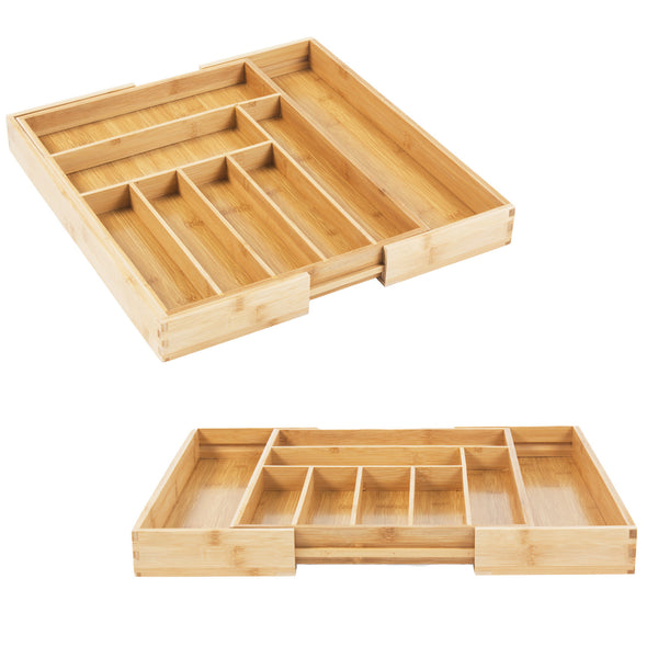 Organizator de tacâmuri extensibil din bambus GreenBlue, 325-500x430x45mm, GB379, 2 bucăți