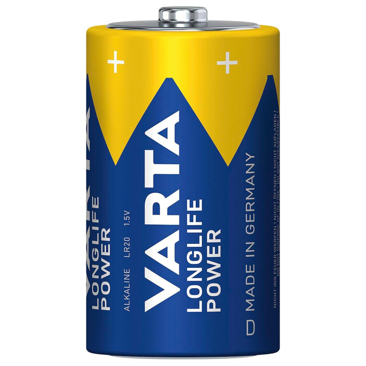 VARTA Longlife Power, 2 baterii alcaline, dimensiunea D / R20, 1.5V