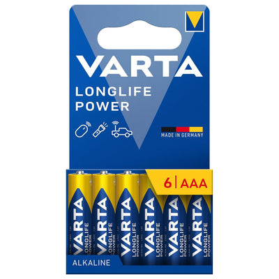 VARTA Longlife Power, 6 baterii alcaline AAA, LR03, 1.5V
