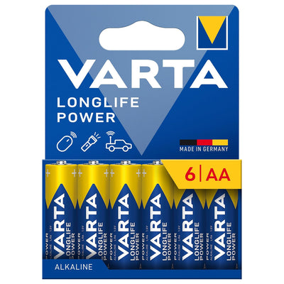 VARTA Longlife Power, 6 baterii alcaline AA, LR06, 1.5V