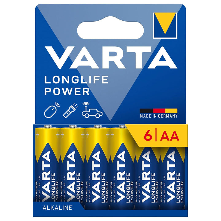 VARTA Longlife Power, 6 baterii alcaline AA, LR06, 1.5V