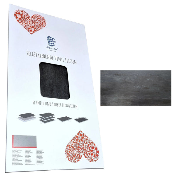 Set 3 plăci autoadezive pentru bucătărie sau baie Fliesana, impermeabile, culoare antracit