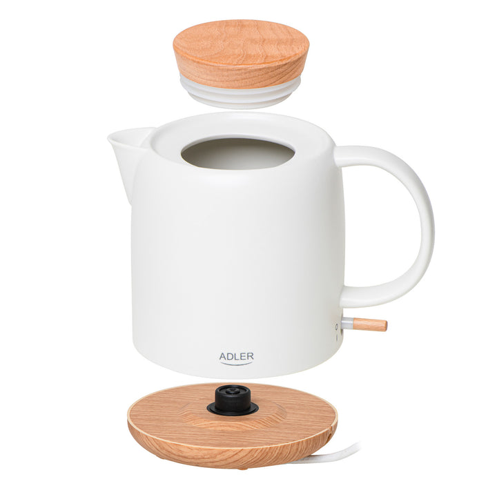 Fierbator electric ceramic 1.0L, 1200W, ecru, Adler AD 1304