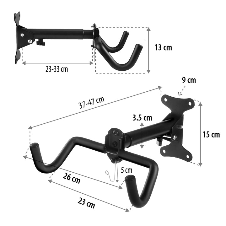 Suport de perete pentru biciclete Maclean, orizontal, oțel, greutate max. 30kg, MC-484