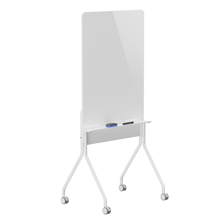 Tablă mobilă Ergo Office cu ștergere uscată, orientare verticală, albă, cu o singură față, cu raft, dimensiuni tablă 1190x790mm, ER-305