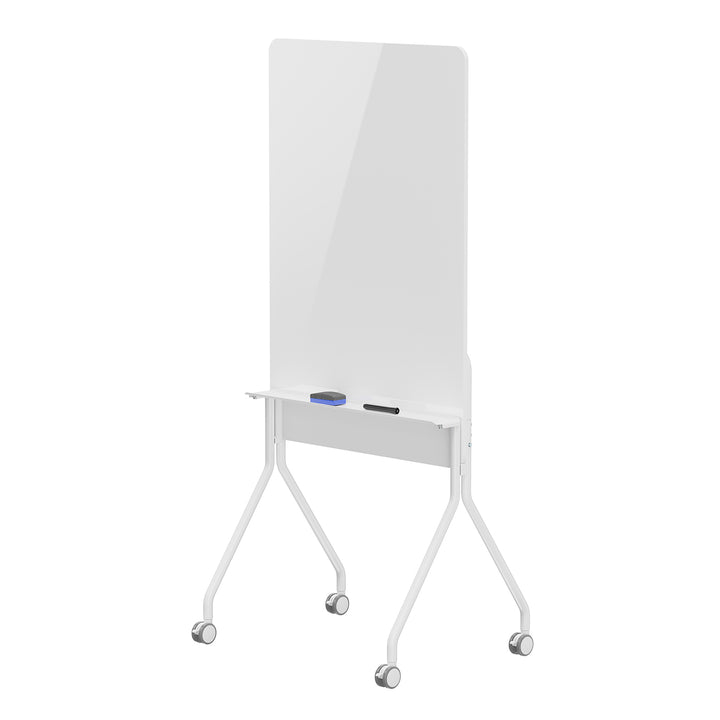 Tablă mobilă Ergo Office cu ștergere uscată, orientare verticală, albă, cu o singură față, cu raft, dimensiuni tablă 1190x790mm, ER-305