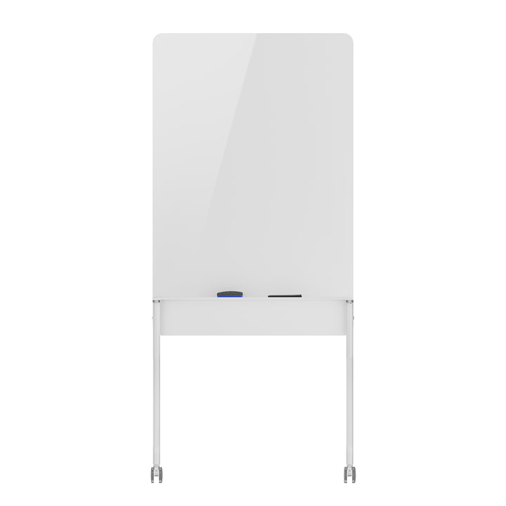 Tablă mobilă Ergo Office cu ștergere uscată, orientare verticală, albă, cu o singură față, cu raft, dimensiuni tablă 1190x790mm, ER-305