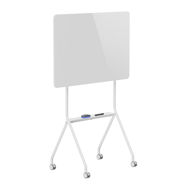 Tablă mobilă Ergo Office cu ștergere uscată, orientare orizontală, albă, cu o singură față, cu raft, dimensiuni tablă 1190x790mm, ER-306