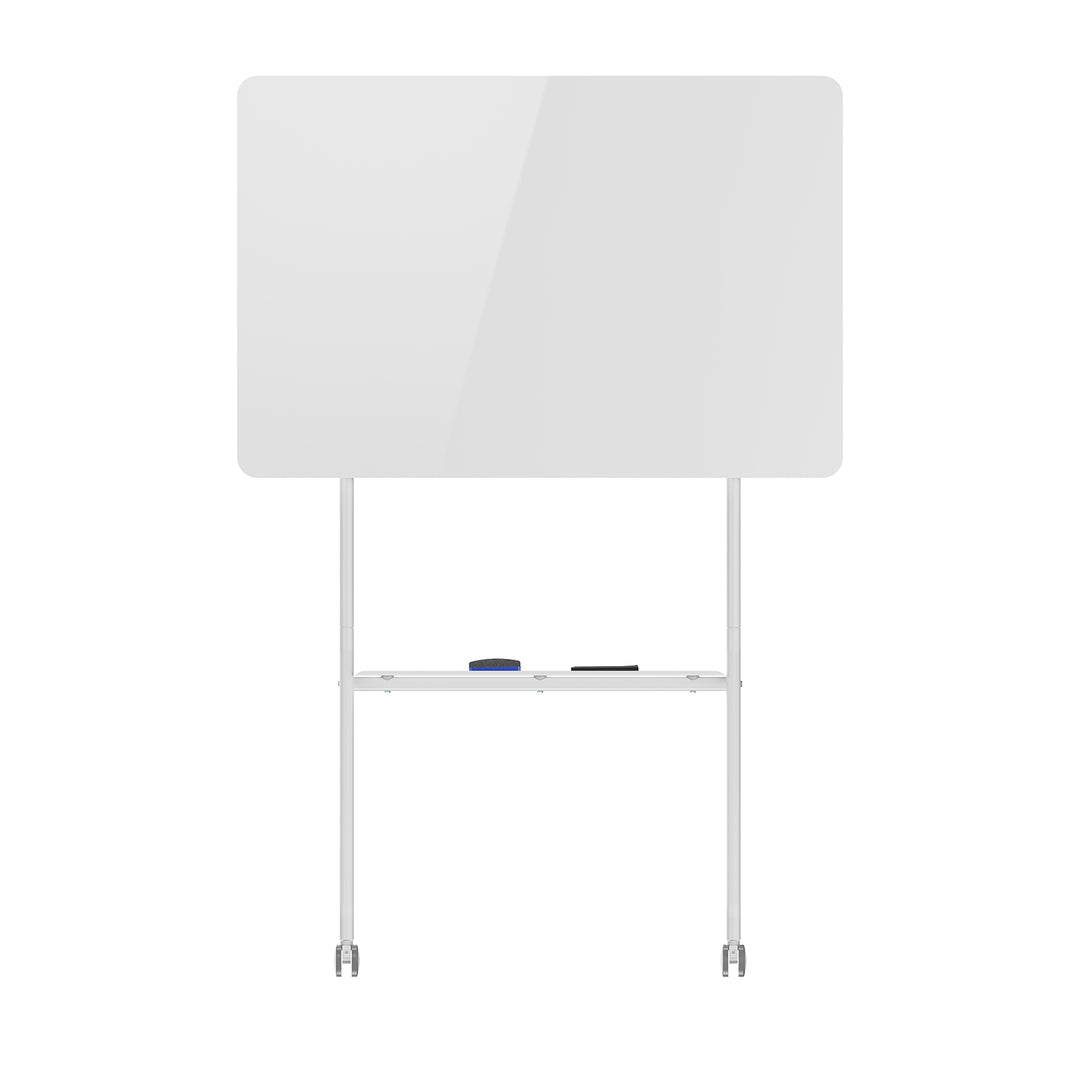 Tablă mobilă Ergo Office cu ștergere uscată, orientare orizontală, albă, cu o singură față, cu raft, dimensiuni tablă 1190x790mm, ER-306
