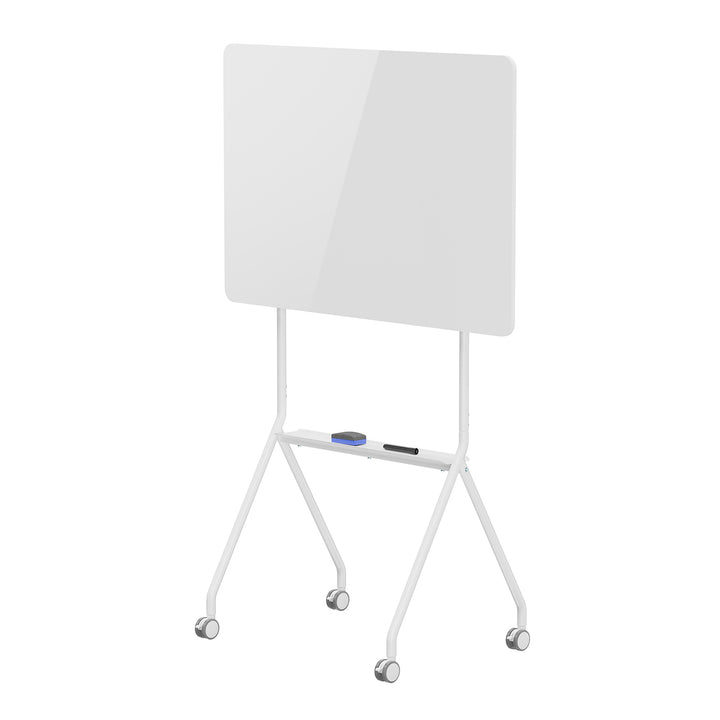 Tablă mobilă Ergo Office cu ștergere uscată, orientare orizontală, albă, cu o singură față, cu raft, dimensiuni tablă 1190x790mm, ER-306