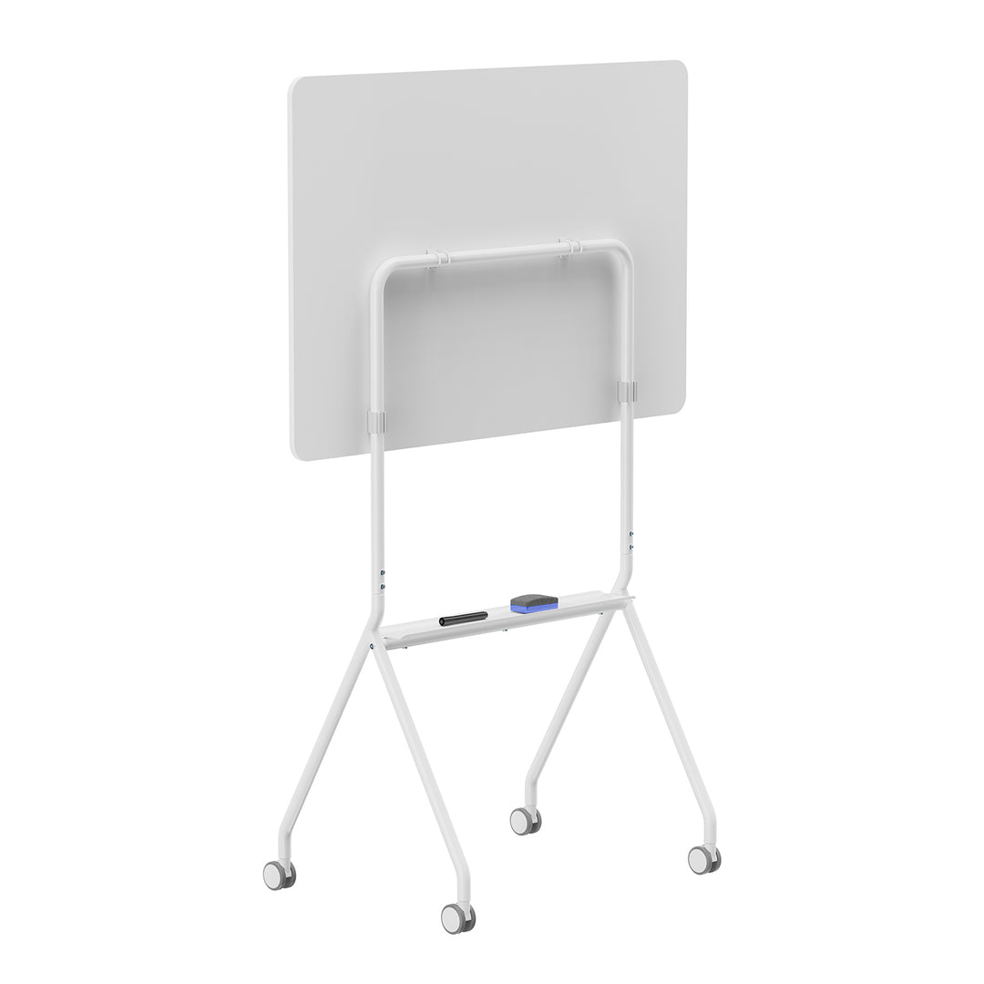 Tablă mobilă Ergo Office cu ștergere uscată, orientare orizontală, albă, cu o singură față, cu raft, dimensiuni tablă 1190x790mm, ER-306