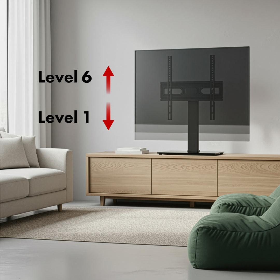 Suport TV universal Maclean, pentru dulap RTV, suport, max. 40kg, max. VESA 400x400, reglare înălțime și unghi, pentru televizoare 32-65", MC-1240
