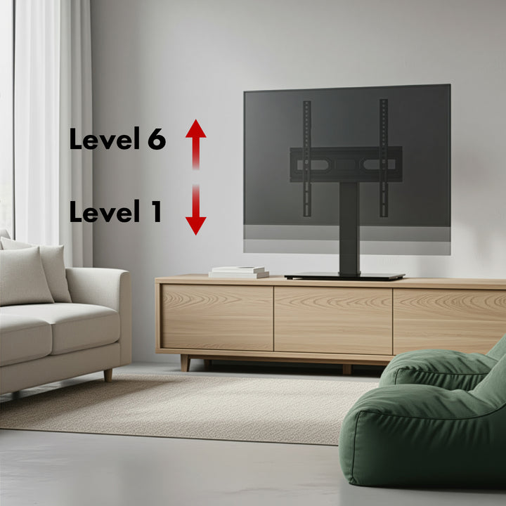 Suport TV universal Maclean, pentru dulap RTV, suport, max. 40kg, max. VESA 400x400, reglare înălțime și unghi, pentru televizoare 32-65", MC-1240