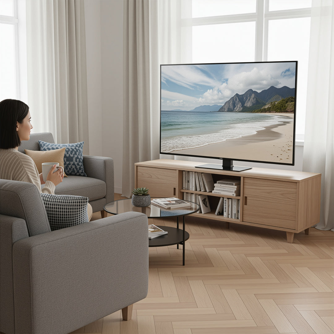 Suport TV universal Maclean, pentru dulap RTV, suport, max. 40kg, max. VESA 400x400, reglare înălțime și unghi, pentru televizoare 32-65", MC-1240