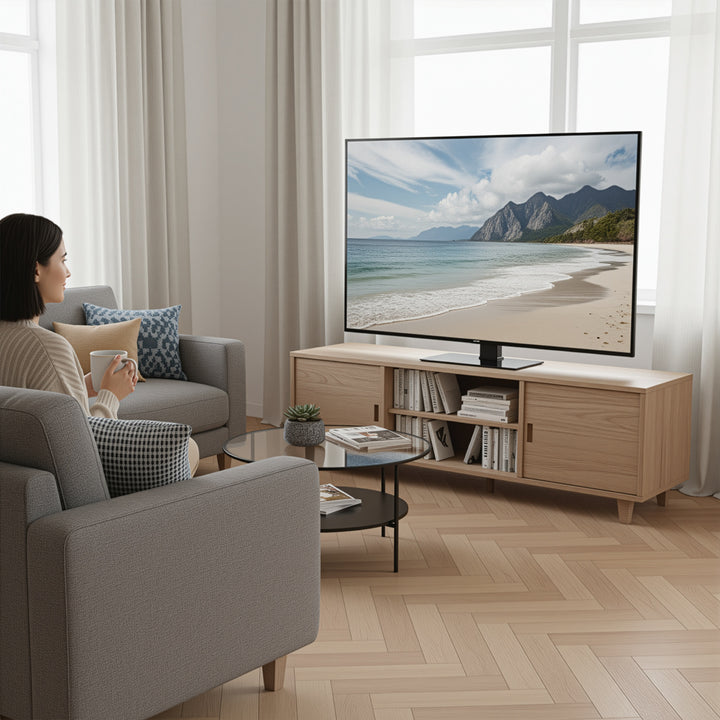 Suport TV universal Maclean, pentru dulap RTV, suport, max. 40kg, max. VESA 400x400, reglare înălțime și unghi, pentru televizoare 32-65", MC-1240
