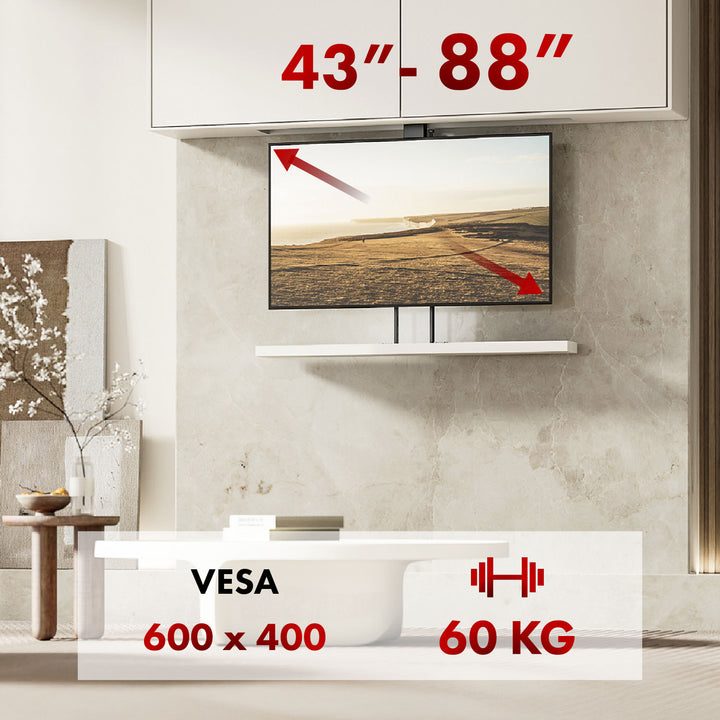 Suport electric pentru tavan și podea, Maclean extensibil, 43''-88''', VESA 600x400, max 60kg, 100-240V AC,50/60Hz