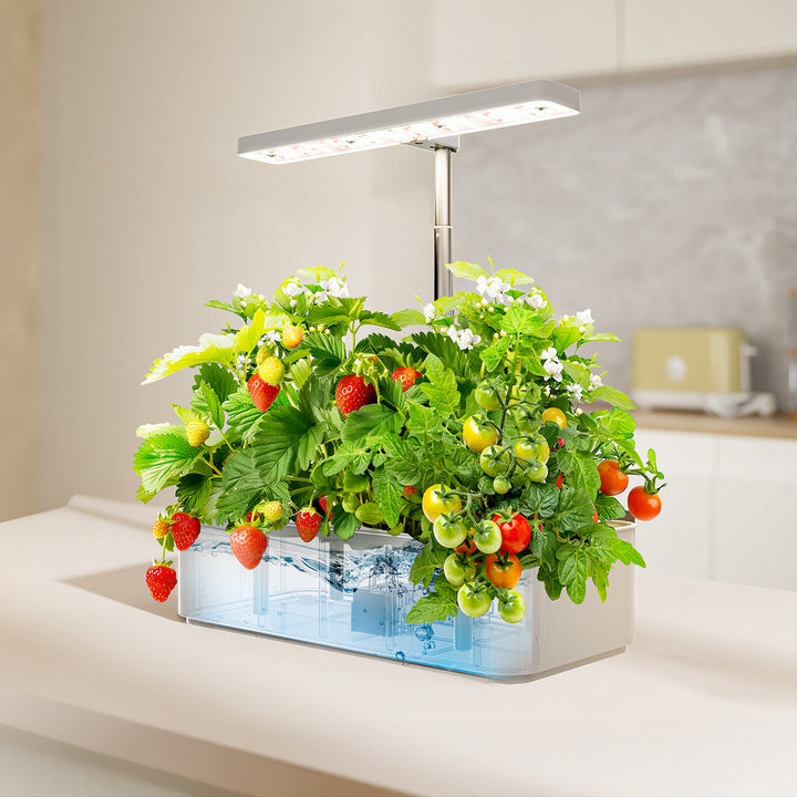 Sistem inteligent de cultivare a plantelor de interior GreenBlue, SMART pot, capacitate 4L, pentru 12 plante, LED-uri cu spectru complet, GB133