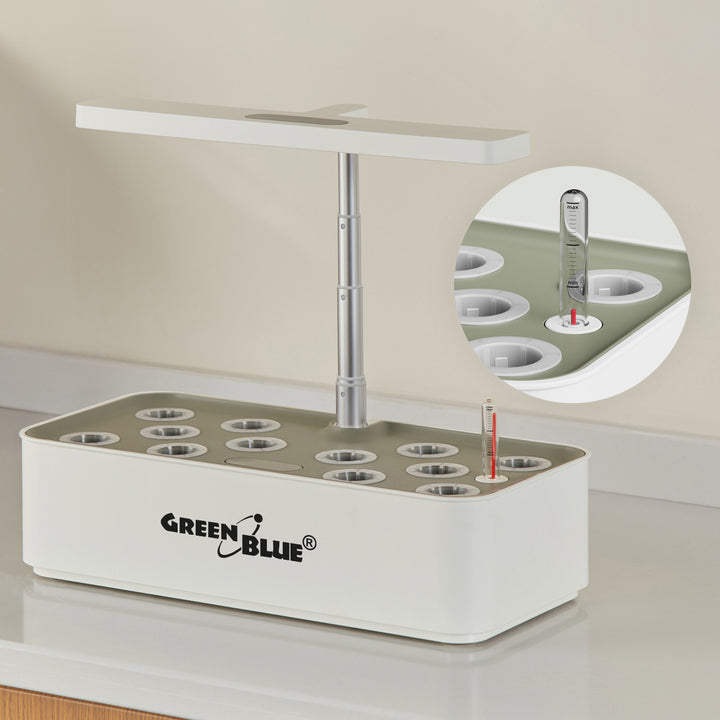 Sistem inteligent de cultivare a plantelor de interior GreenBlue, SMART pot, capacitate 4L, pentru 12 plante, LED-uri cu spectru complet, GB133